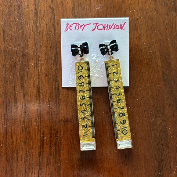 Betsey Johnson Back to School Ruler Earrings - Perfect Teacher Gift! - Picture 1 of 1